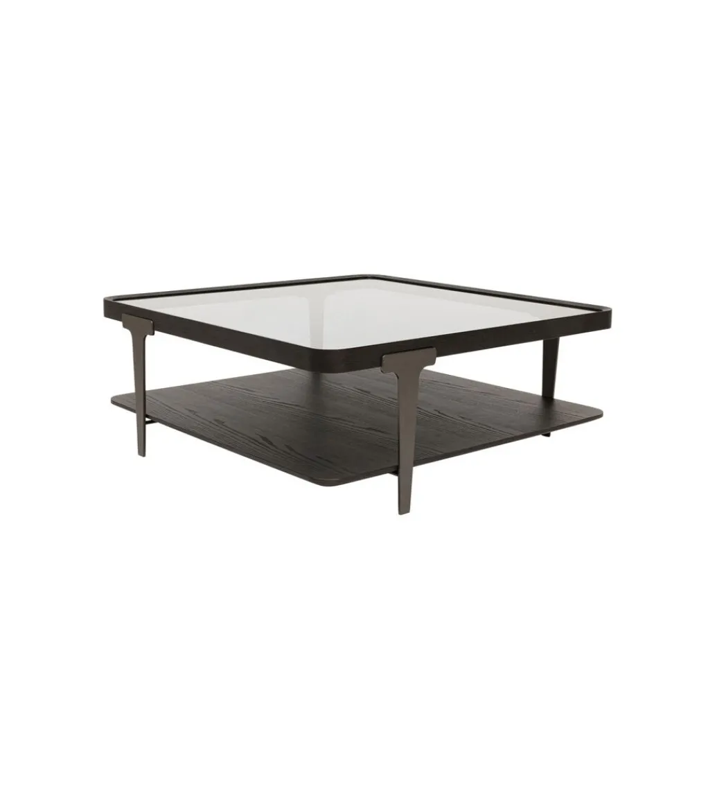 Stolik kawowy DIVINE 100 cm drewno jesion szklany*KARE Online