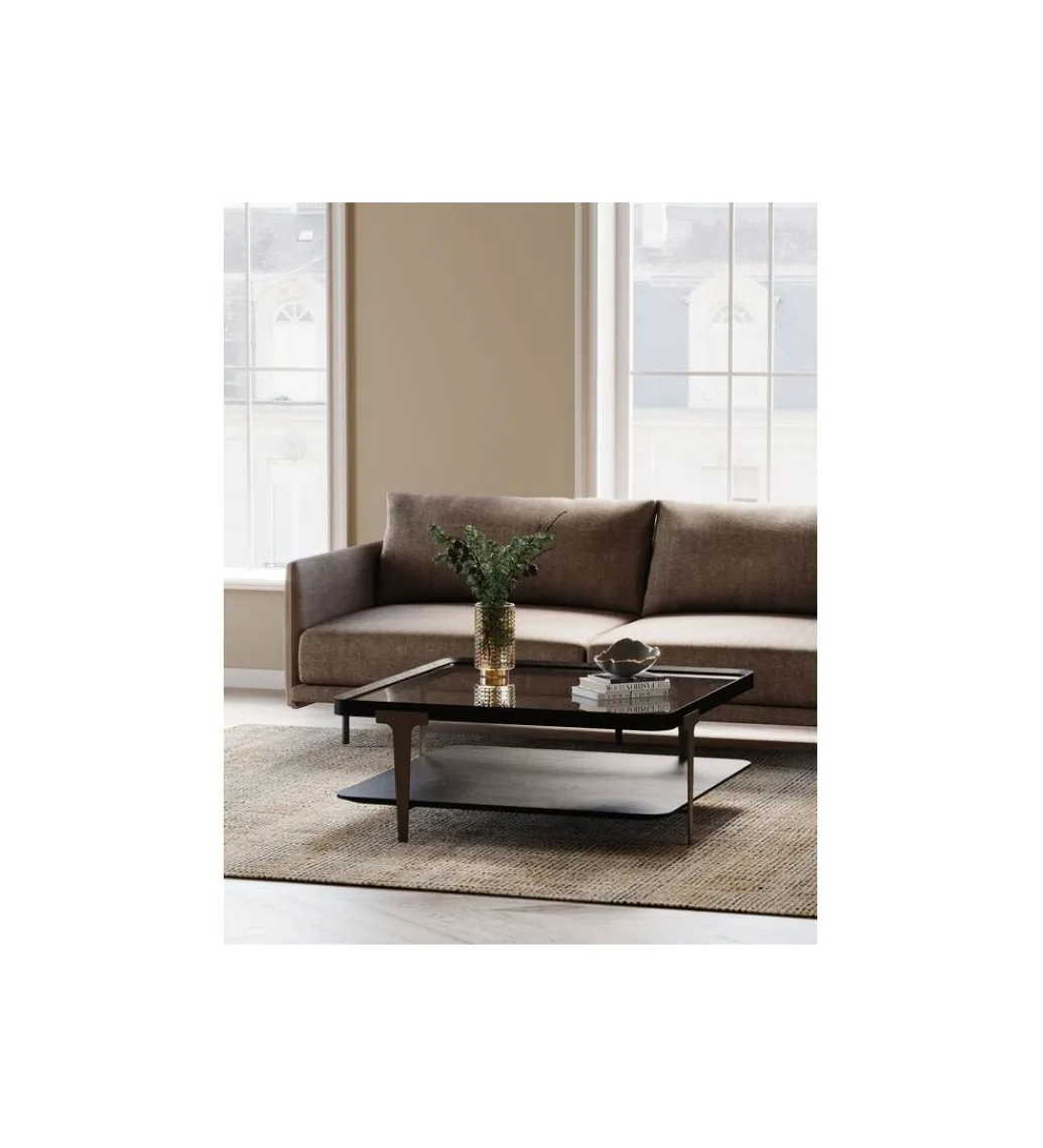 Stolik kawowy DIVINE 100 cm drewno jesion szklany*KARE Online