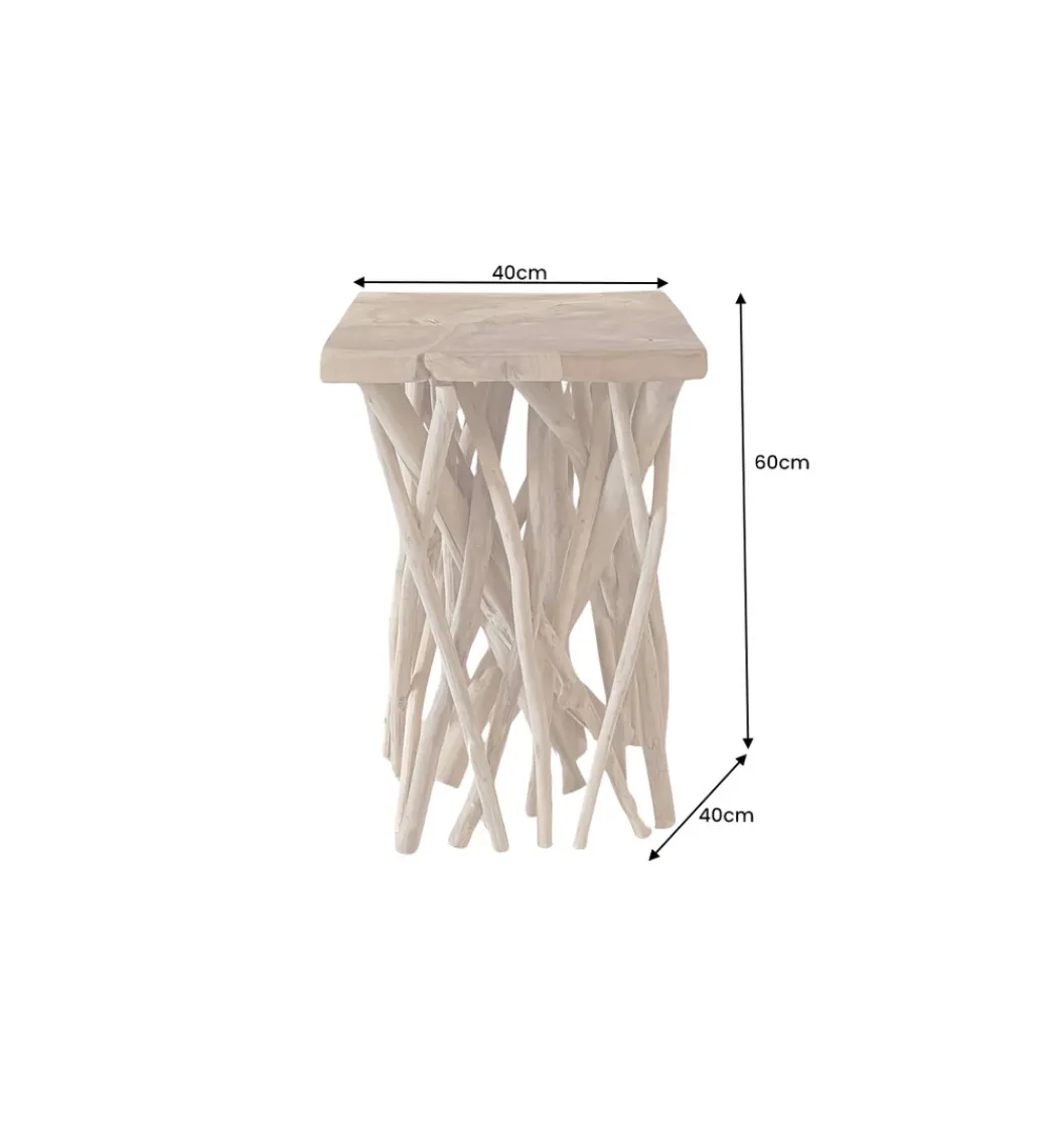 Stolik kawowy DRIFTWOOD 40 cm drewno teak naturalny*Invicta Interior Outlet