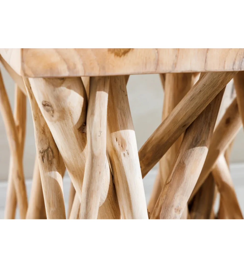 Stolik kawowy DRIFTWOOD 40 cm drewno teak naturalny*Invicta Interior Outlet