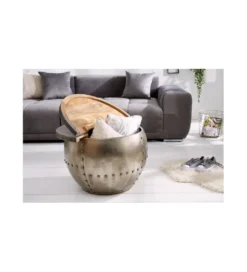 Stolik kawowy Drump Storage 68 cm z blatem z drewna Mango*Invicta Interior - przedsprzedaż New