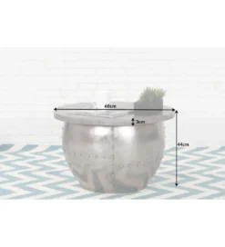 Stolik kawowy Drump Storage 68 cm z blatem z drewna Mango*Invicta Interior - przedsprzedaż New