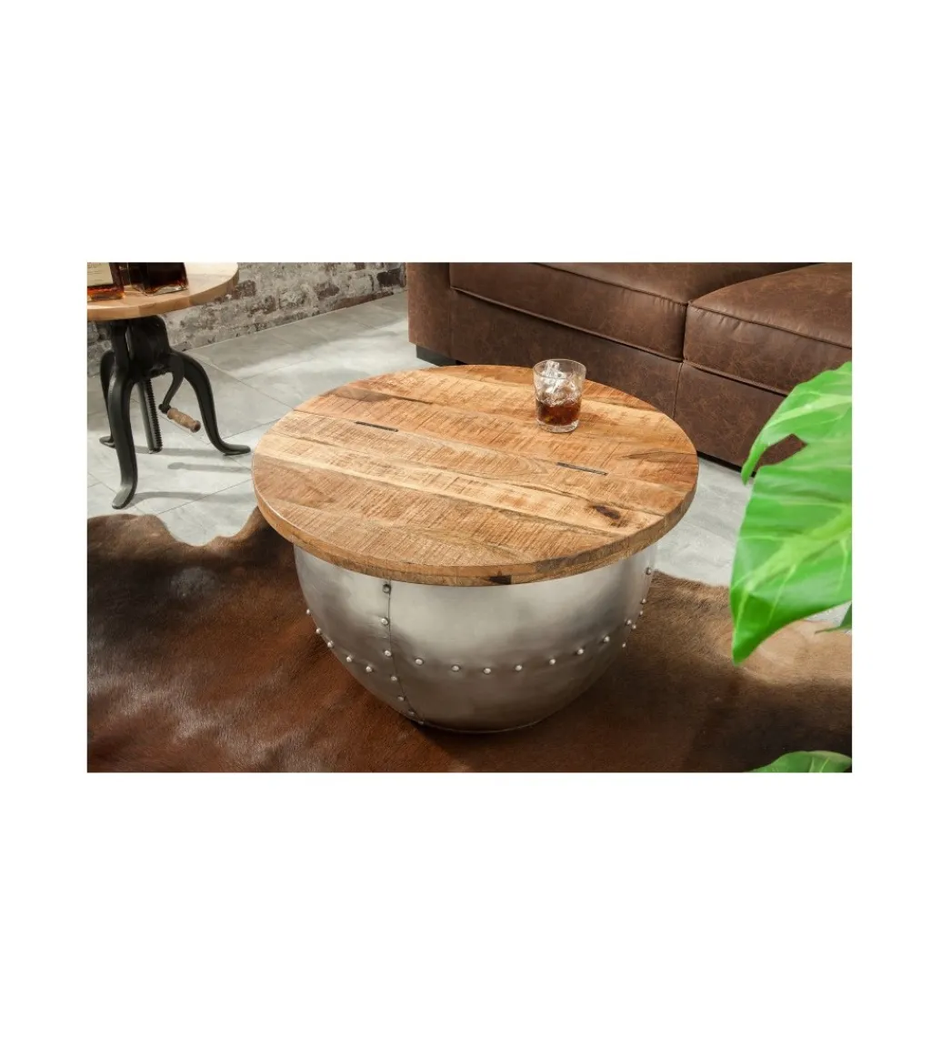 Stolik kawowy Drump Storage 68 cm drewno mango*Invicta Interior Clearance
