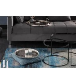 Stolik Kawowy Elements Oriental Zestaw 2 W Kolorze srebrnym*Invicta Interior Outlet