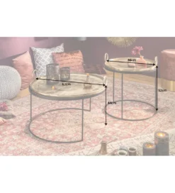 Stolik kawowy Elements Oriental zestaw 2 w kolorze złotym*Invicta Interior Sale