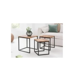 Stolik Kawowy Elements Zestaw Trzech Sheesham*Invicta Interior Discount