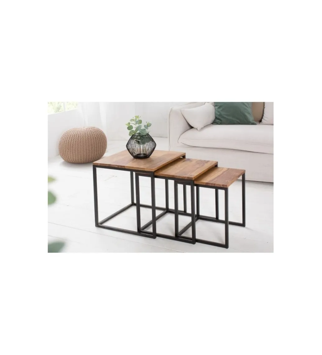 Stolik Kawowy Elements Zestaw Trzech Sheesham*Invicta Interior Discount