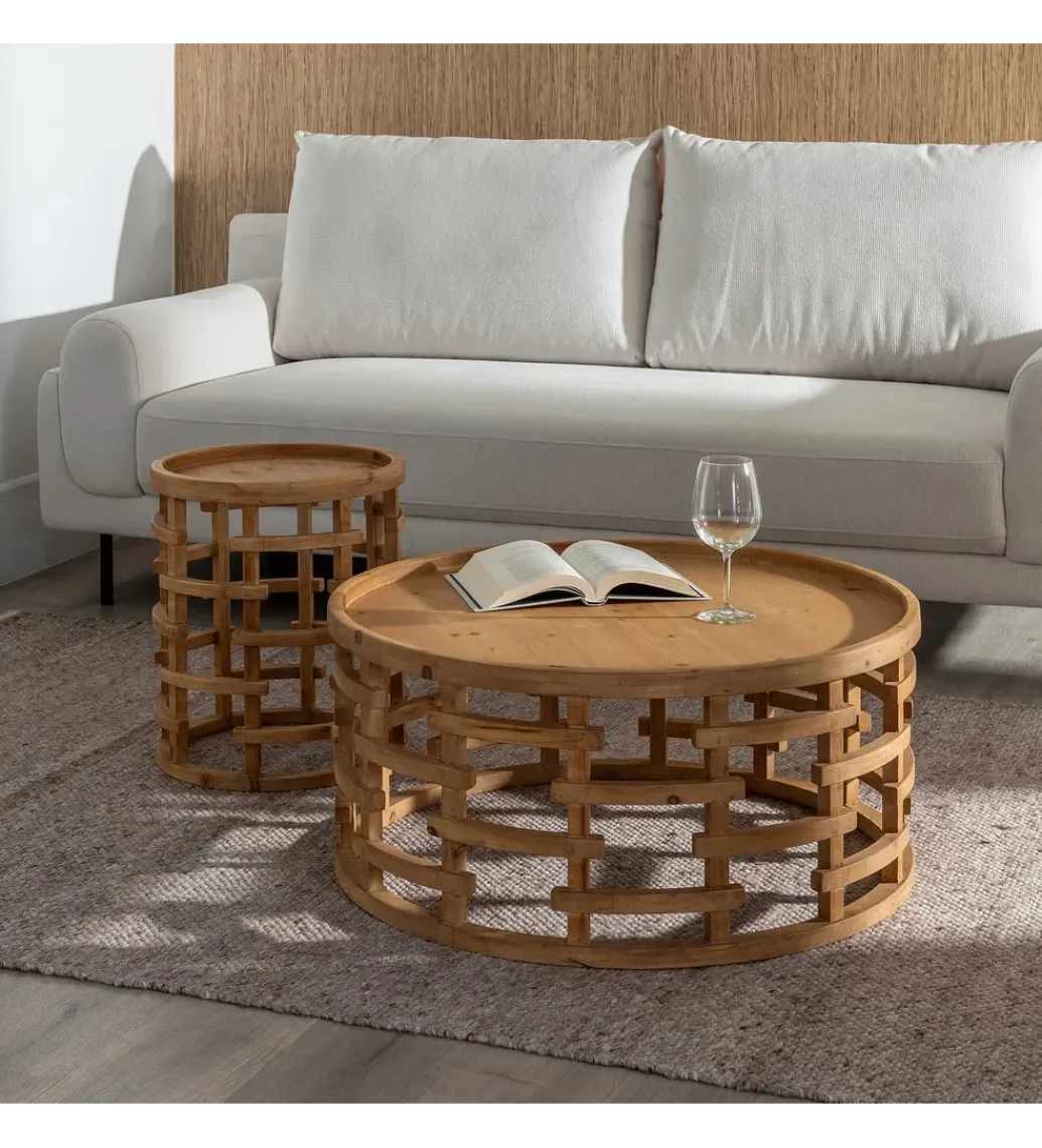 Stolik kawowy EMANEL 80 cm drewno jodła*Zona-Design Best