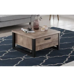 Stolik kawowy EMILE 80 cm w optyce dąb tytoniowo-brązowy*MCA Discount