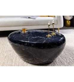 Stolik kawowy EROCK 75 cm w optyce czarnego marmuru*Invicta Interior - przedsprzedaż Sale