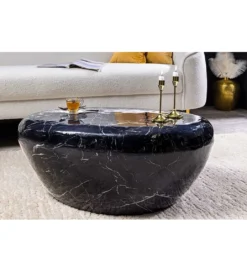 Stolik kawowy EROCK 75 cm w optyce czarnego marmuru*Invicta Interior - przedsprzedaż Sale