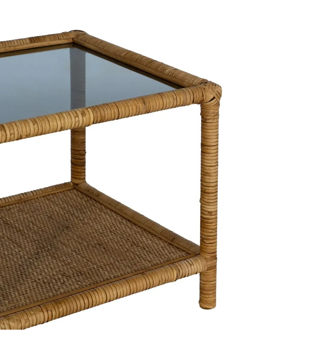 Stolik kawowy ESTAZ 90 cm naturalny ratan*Zona-Design Online