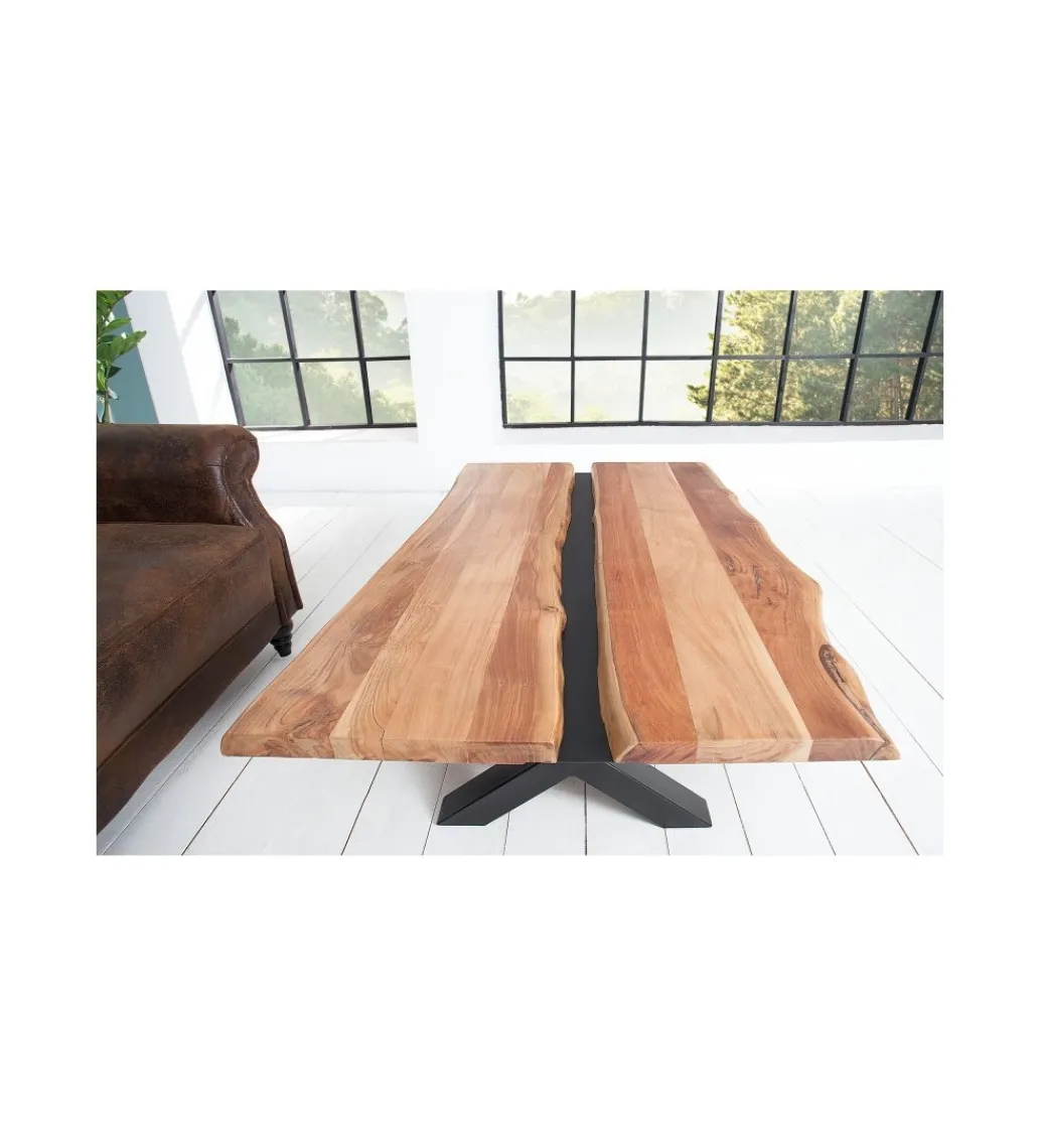 Stolik kawowy EUFRAT Amazonas 105 cm drewno akacja*Invicta Interior - przedsprzedaż