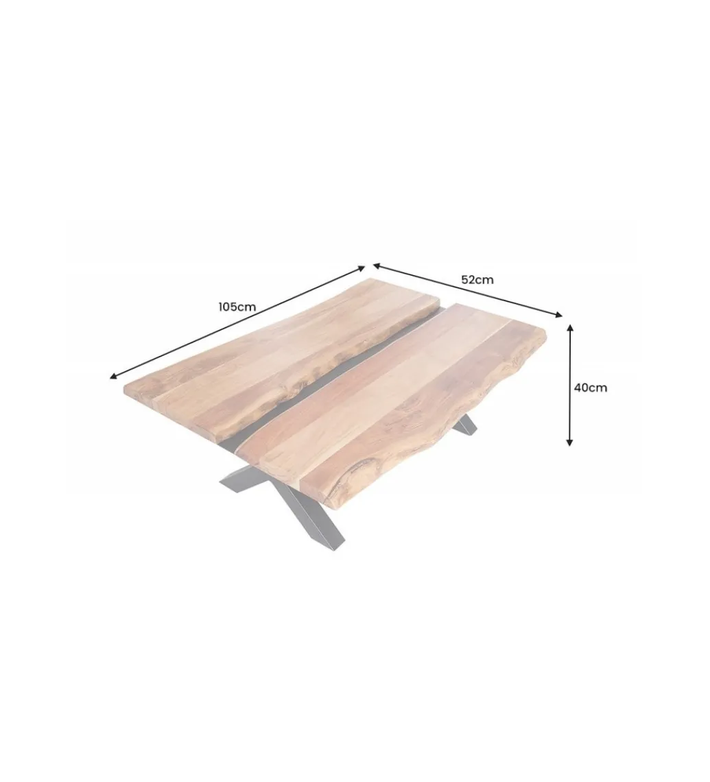 Stolik kawowy EUFRAT Amazonas 105 cm drewno akacja*Invicta Interior - przedsprzedaż