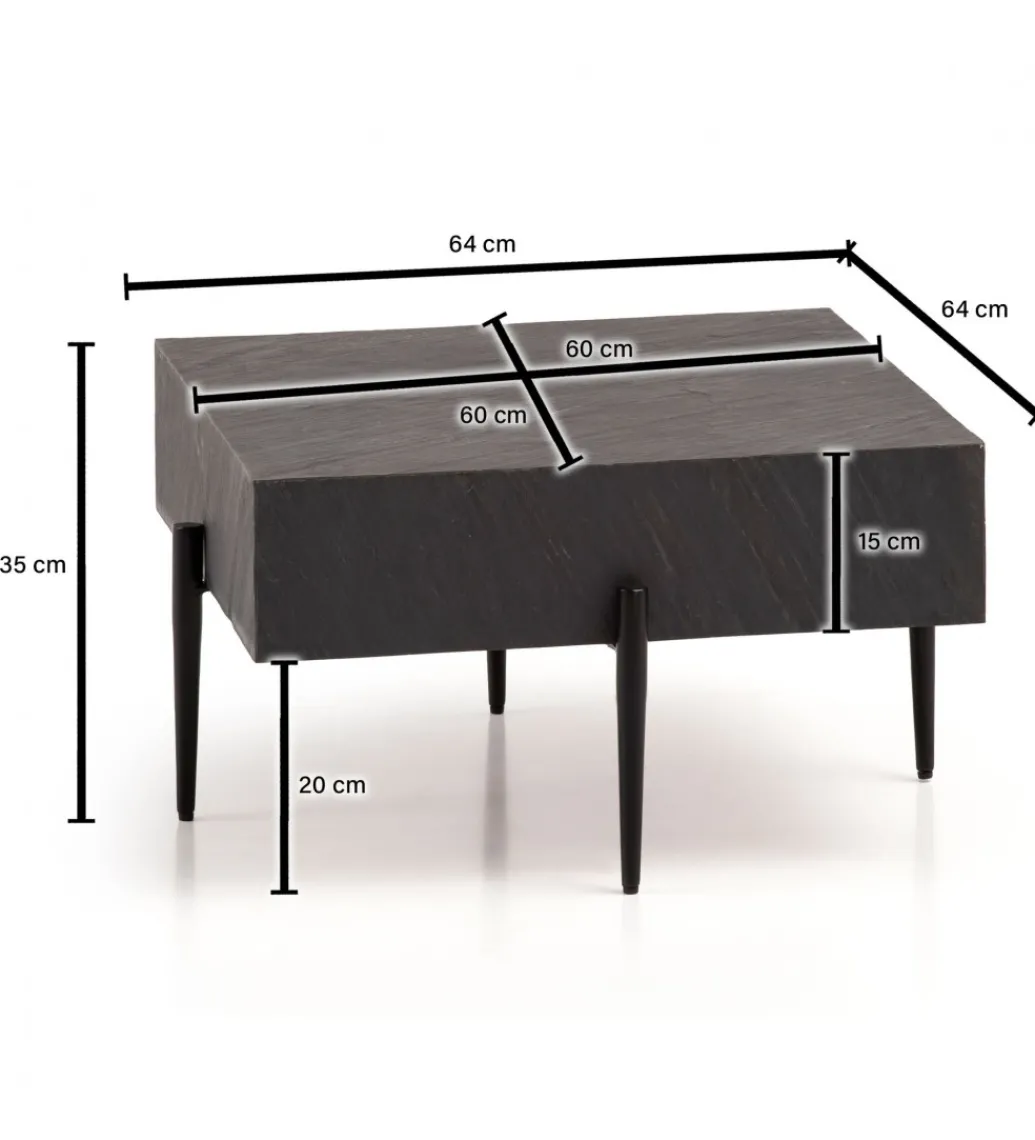 Stolik kawowy EVELIN 64 cm antracytowy*WOHNLING, GERMANY Online