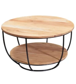 Stolik kawowy EZEF 60 cm drewno akacja*WOHNLING, GERMANY Sale