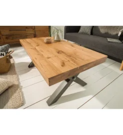 Stolik kawowy FACTORY 110 cm drewno dąb dziki*Invicta Interior Clearance