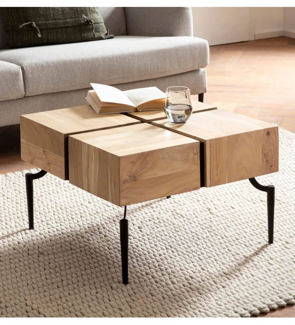 Stolik kawowy FATRA 60 cm drewno akacja*WOHNLING, GERMANY Outlet