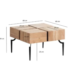 Stolik kawowy FATRA 60 cm drewno akacja*WOHNLING, GERMANY Outlet