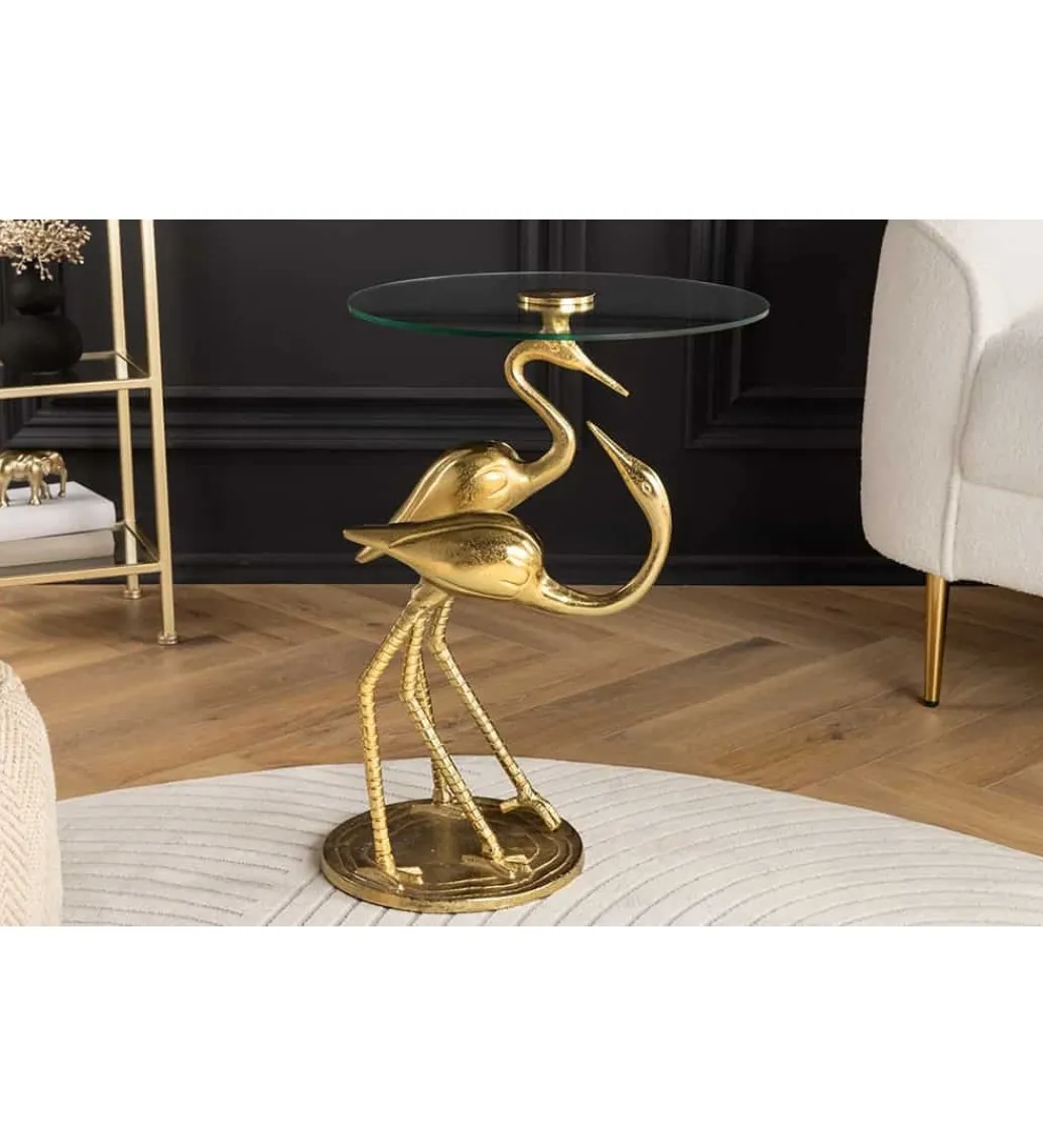 Stolik kawowy FLAMINGO 40 cm złoty*Invicta Interior Clearance
