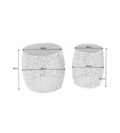 Stolik kawowy FLANK Leaf set 2 srebrny*Invicta Interior Clearance