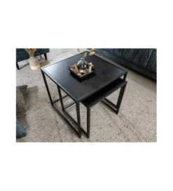 Stolik kawowy FONTERA set 2 czarny*Invicta Interior Hot