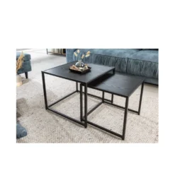 Stolik kawowy FONTERA set 2 czarny*Invicta Interior Hot