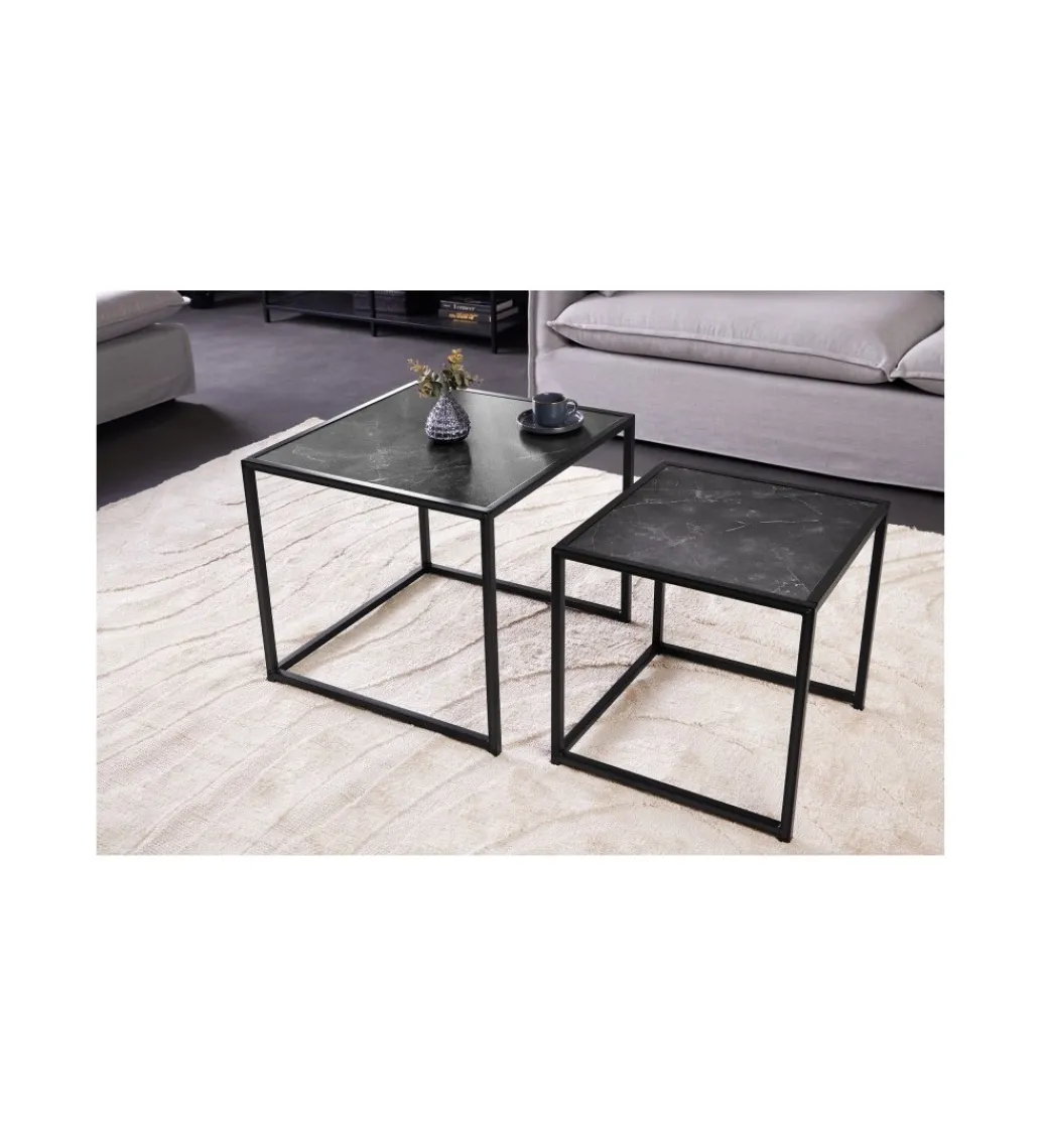 Stolik kawowy FONTERA set 2 w optyce marmuru*Invicta Interior New