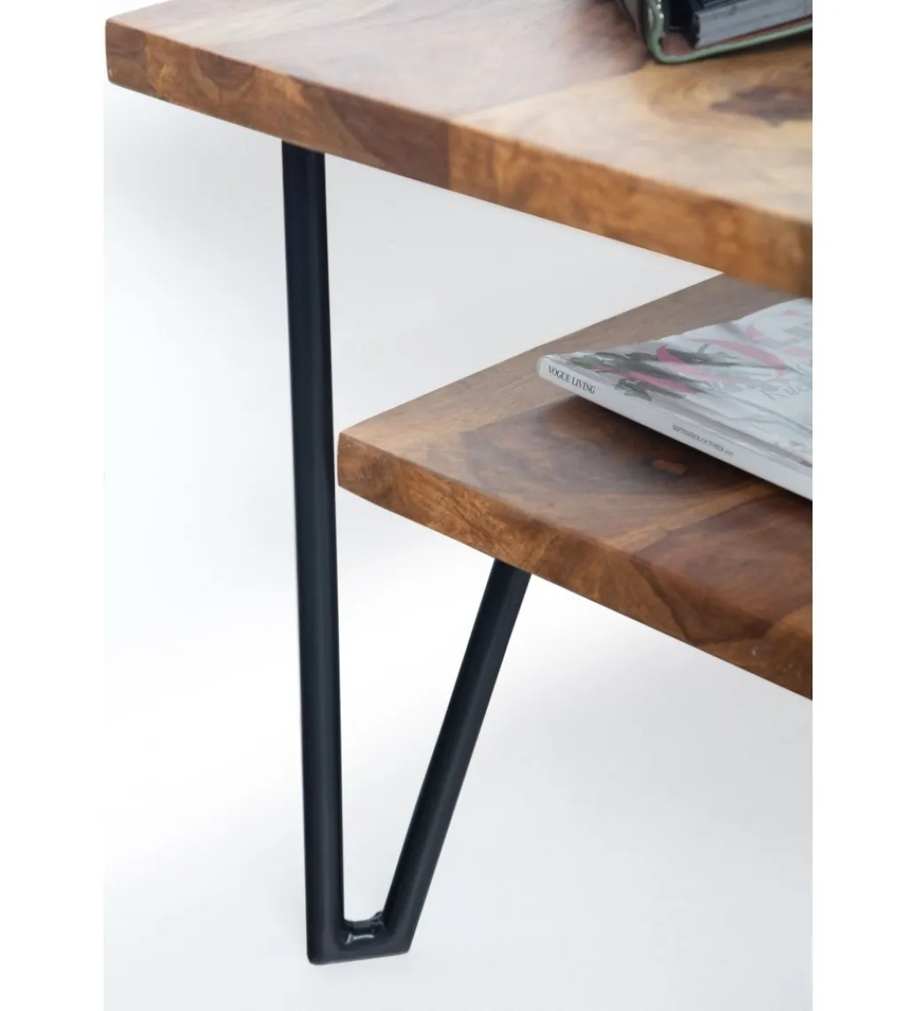 Stolik kawowy GANDIA 90 cm drewno sheesham*WOHNLING, GERMANY Clearance