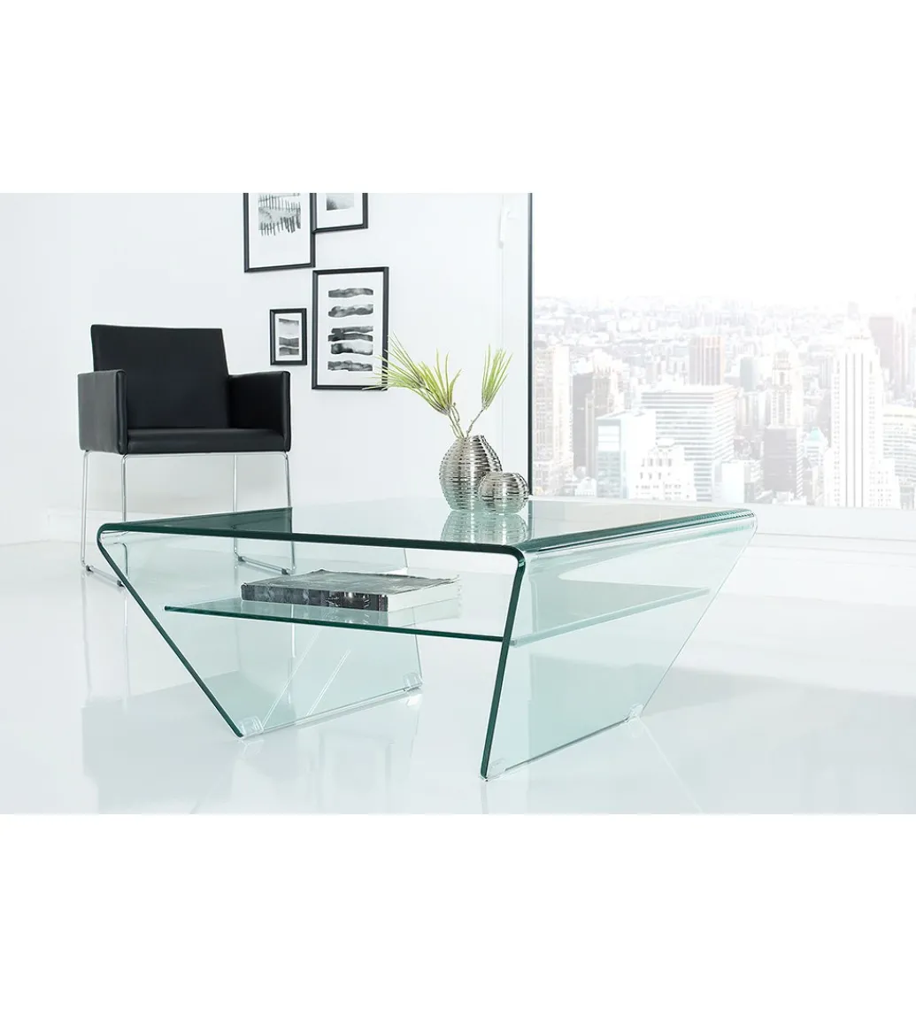 Stolik kawowy GEISTER Fantome 70 cm szklany*Invicta Interior Clearance