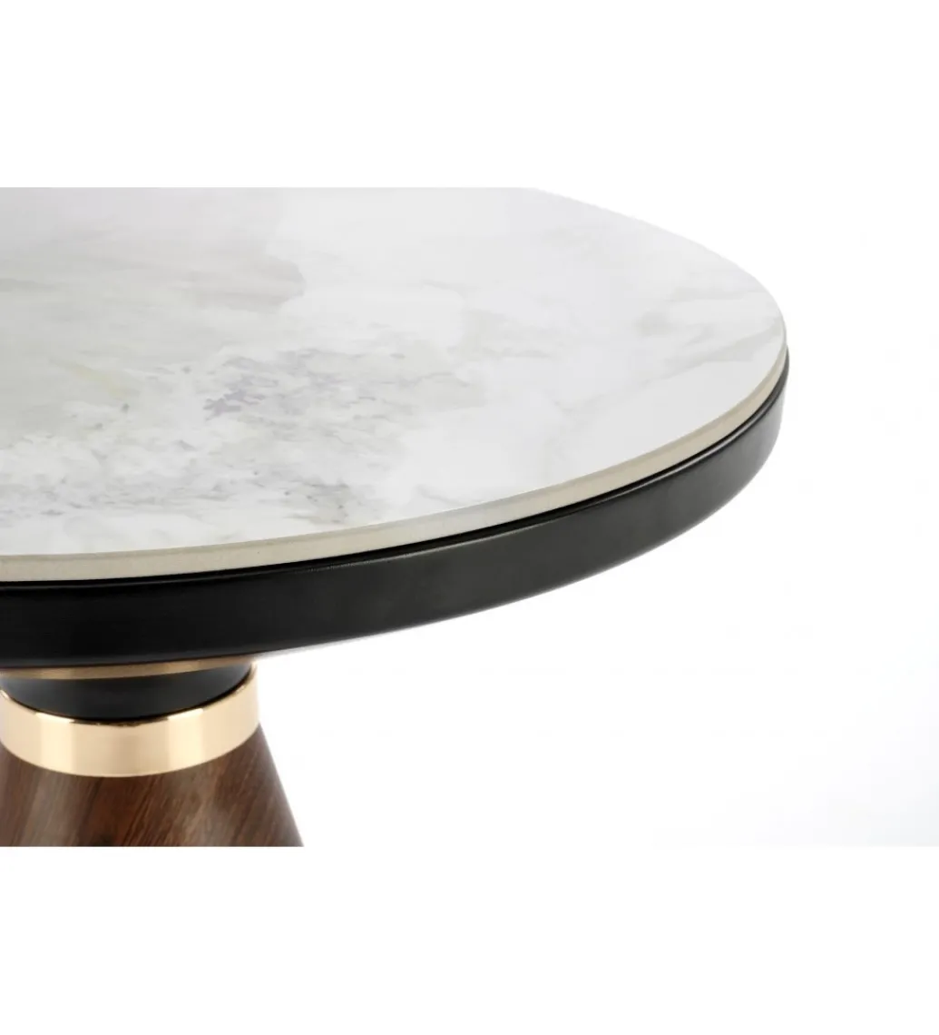 Stolik kawowy GENESIS S 50 cm ceramika w optyce białego marmuru*Halmar Outlet