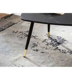 Stolik kawowy GINEVRA 90 cm w optyce czarnego marmuru*WOHNLING, GERMANY Hot