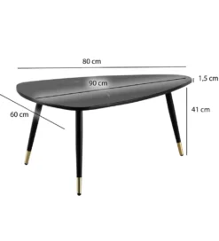 Stolik kawowy GINEVRA 90 cm w optyce czarnego marmuru*WOHNLING, GERMANY Hot