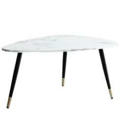 Stolik kawowy GINEVRA 90 cm w optyce białego marmuru*WOHNLING, GERMANY New