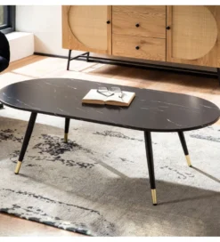 Stolik kawowy GINEVRA 120 cm w optyce czarnego marmuru*WOHNLING, GERMANY Sale