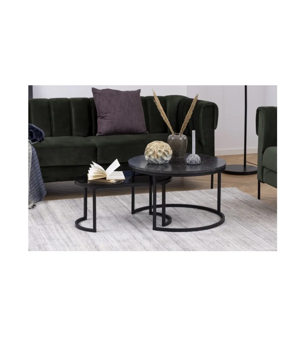 Stolik kawowy GIRON set 2 w optyce marmuru*Invicta Interior