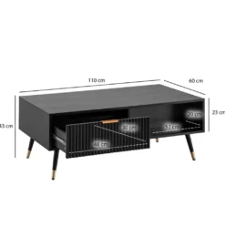 Stolik kawowy GLIMER 110 cm czarny*WOHNLING, GERMANY Best