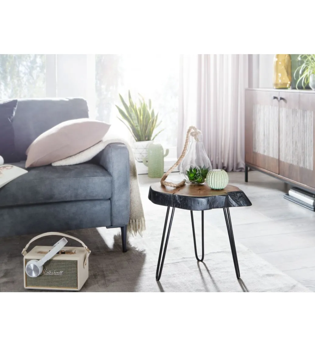 Stolik kawowy GOA 40 cm drewno akacja*WOHNLING, GERMANY Outlet