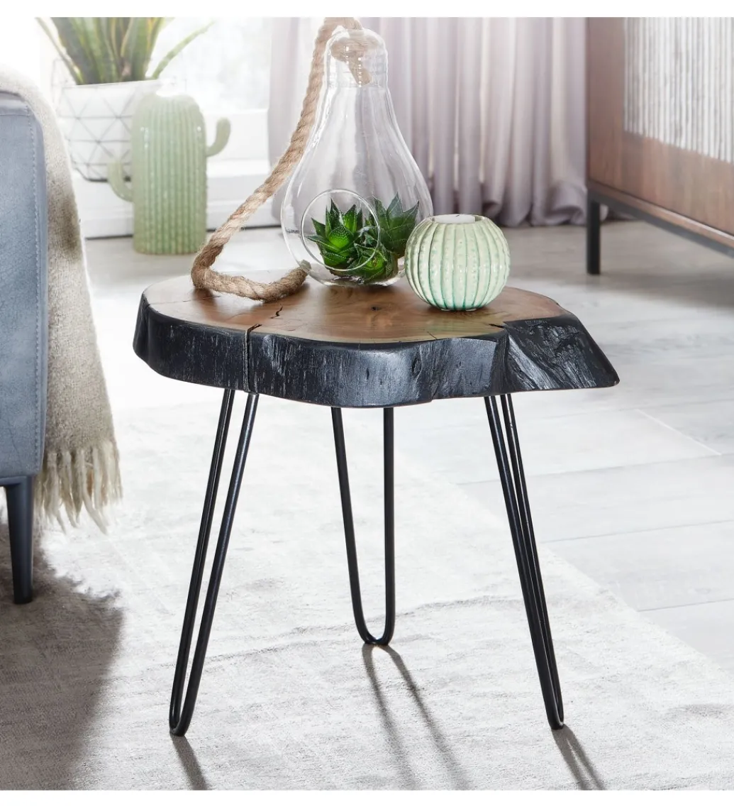 Stolik kawowy GOA 40 cm drewno akacja*WOHNLING, GERMANY Outlet