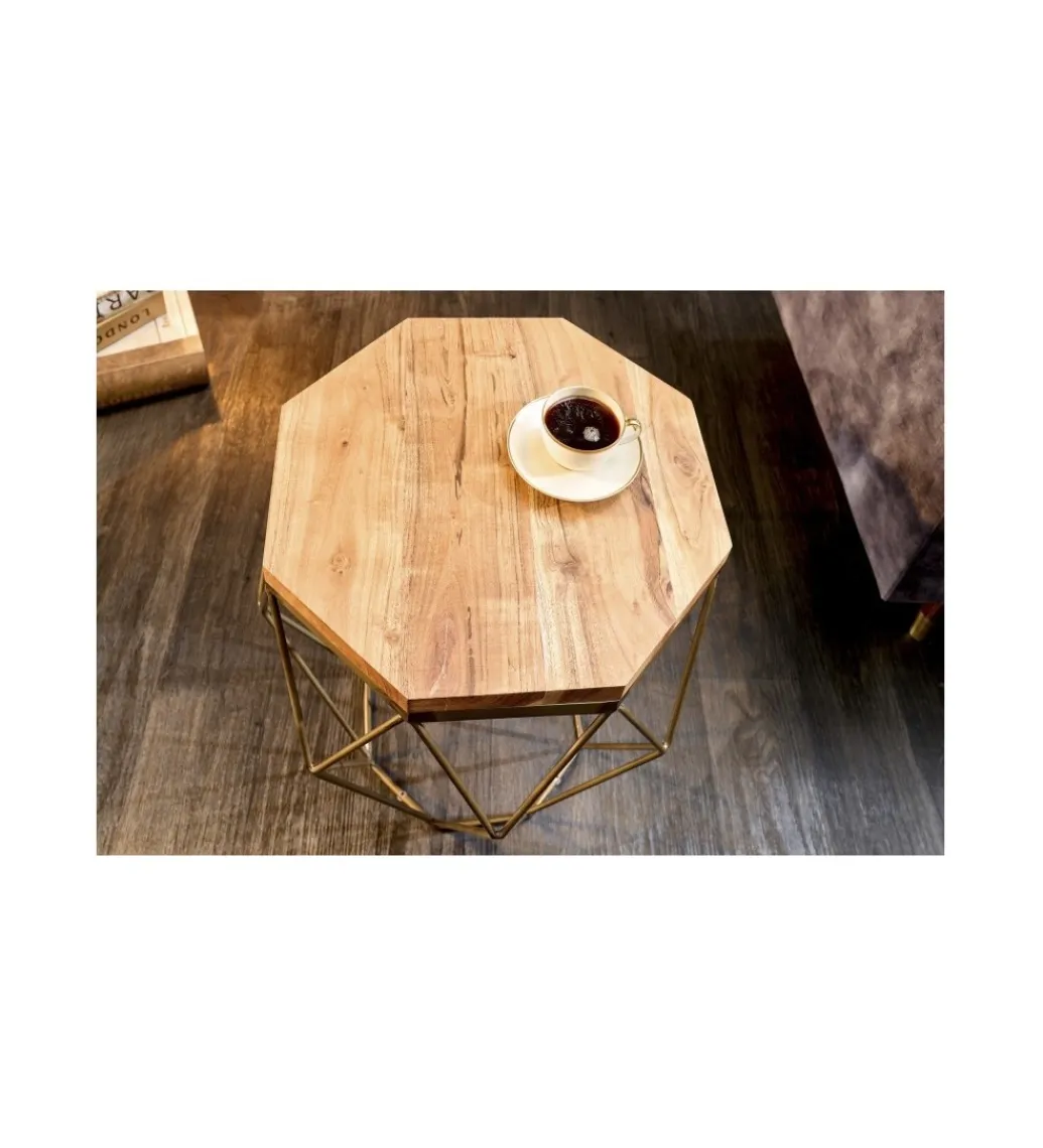 Stolik kawowy GORAN 50 cm drewno akacja*Invicta Interior Best