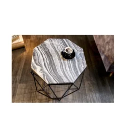 Stolik kawowy GORAN 50 cm marmur szary*Invicta Interior Best