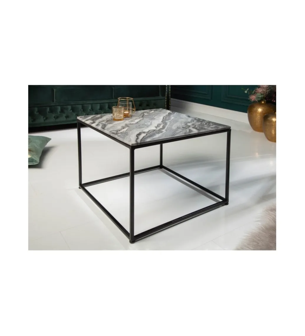 Stolik Kawowy GORAN 50 Cm Marmur Szary*Invicta Interior Online