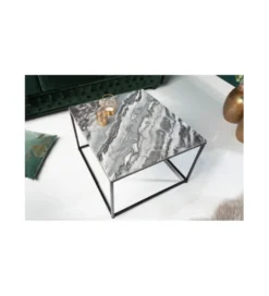 Stolik Kawowy GORAN 50 Cm Marmur Szary*Invicta Interior Online