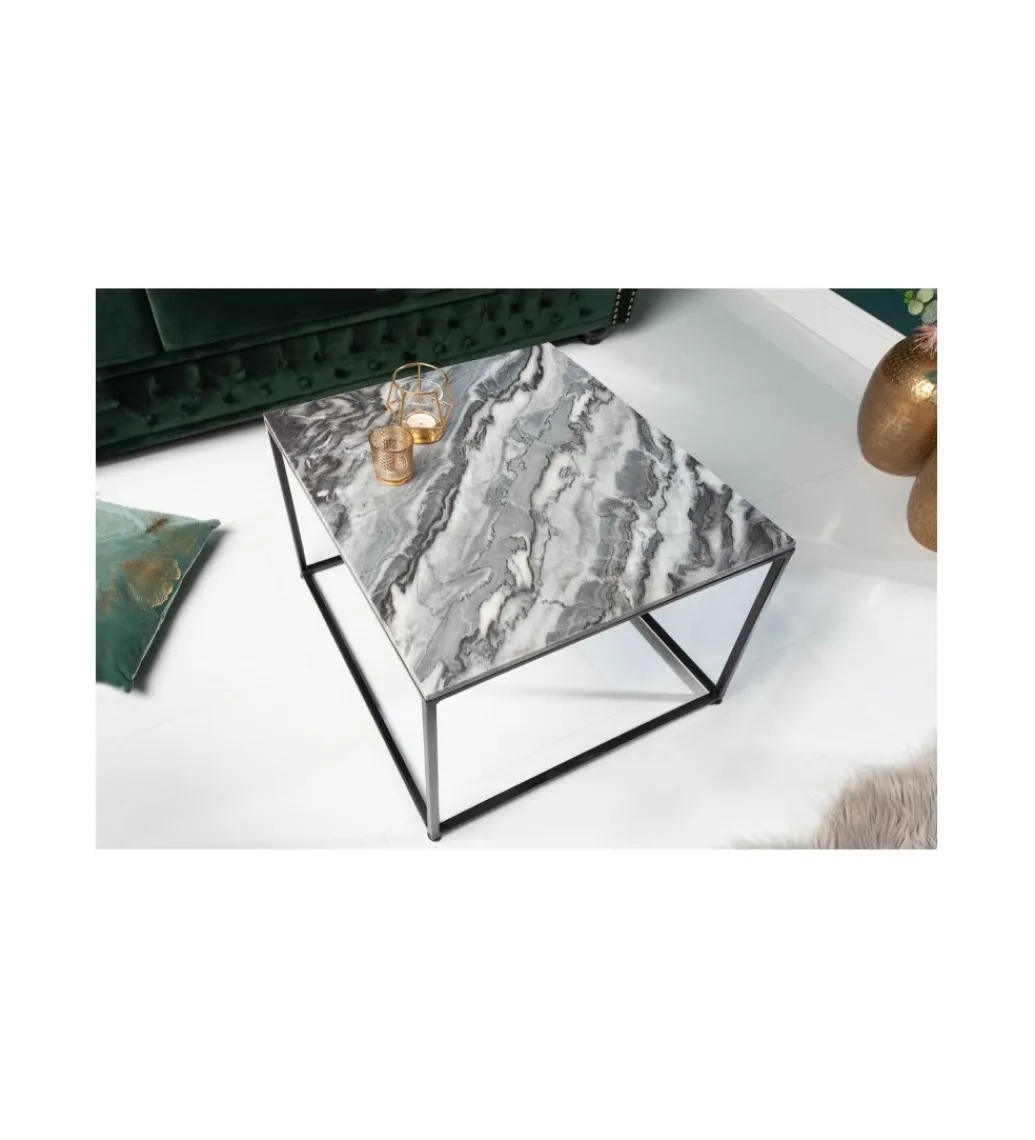Stolik Kawowy GORAN 50 Cm Marmur Szary*Invicta Interior Online