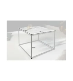 Stolik Kawowy GORAN 50 Cm Marmur biały*Invicta Interior
