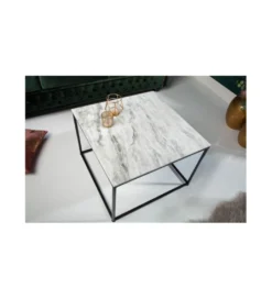 Stolik Kawowy GORAN 50 Cm Marmur biały*Invicta Interior