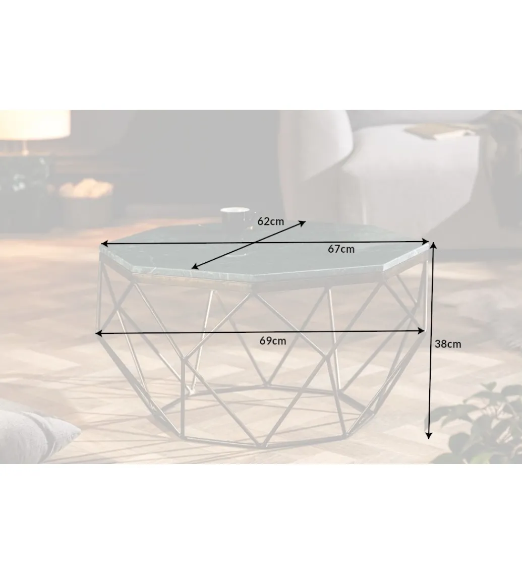 Stolik Kawowy GORAN II 69 Cm Marmur Zielony*Invicta Interior Discount