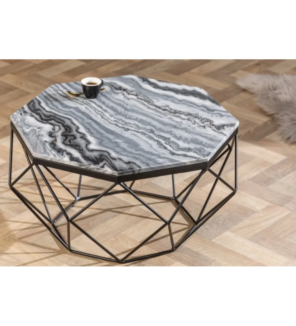 Stolik Kawowy GORAN II 69 Cm Marmur Szary*Invicta Interior Hot