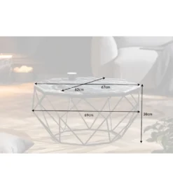 Stolik Kawowy GORAN II 69 Cm Marmur Szary*Invicta Interior Hot