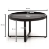 Stolik kawowy HARMI 60 cm drewno mango czarny*WOHNLING, GERMANY Outlet